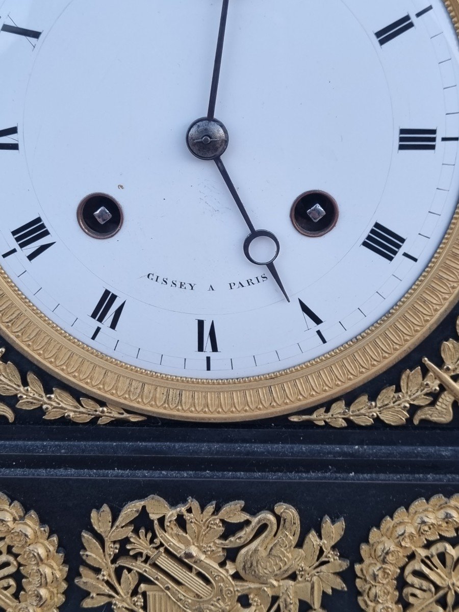 Empire Period Patina And Golden Bronze Clock-photo-2