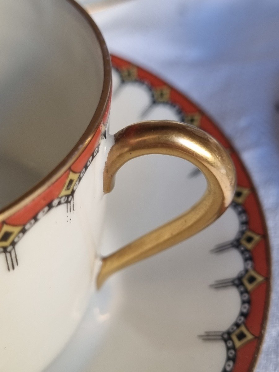 PORCELAINE DE LIMOGES - SERVICE A THÉ ART DÉCO VERS 1930 -photo-2