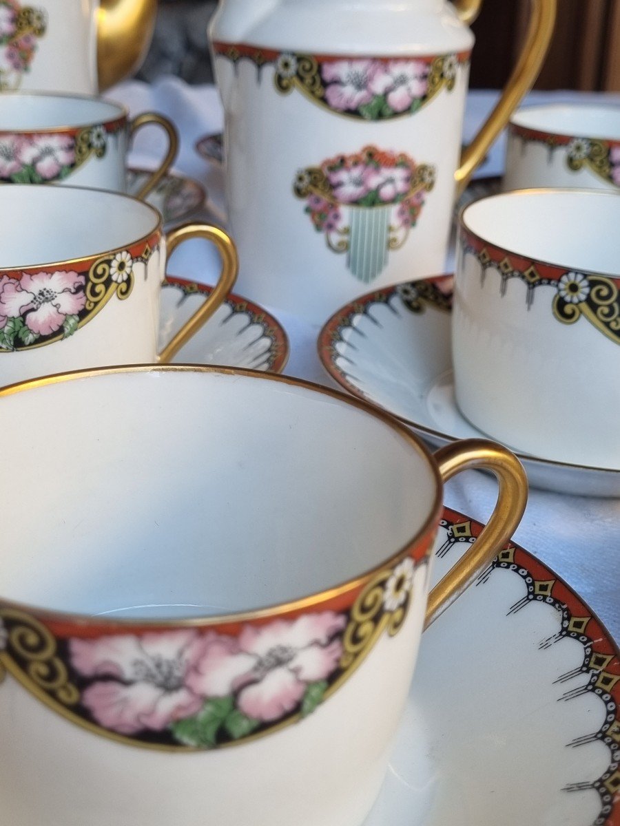 Limoges Porcelain - Art Deco Tea Service Circa 1930-photo-3