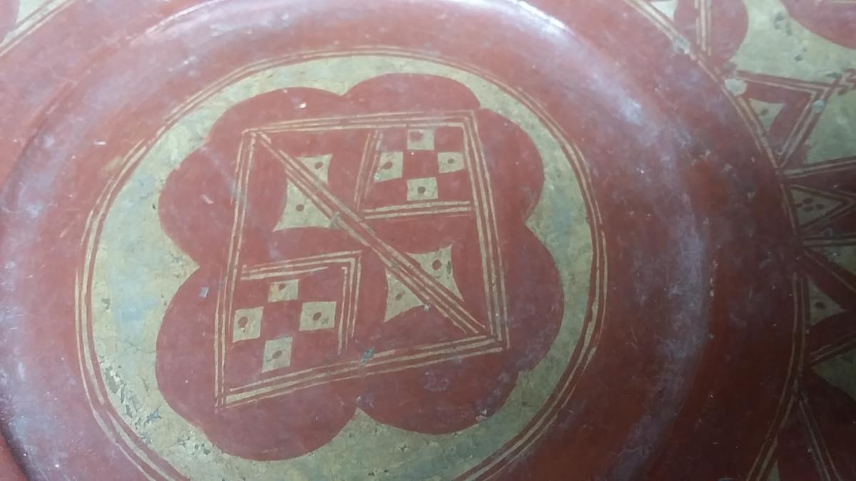 GRAND PLAT XIX DÉBUT XX BERBÈRE CÉRAMIQUE ALGÉRIE MAGHREB ART ISLAMIQUE-photo-2