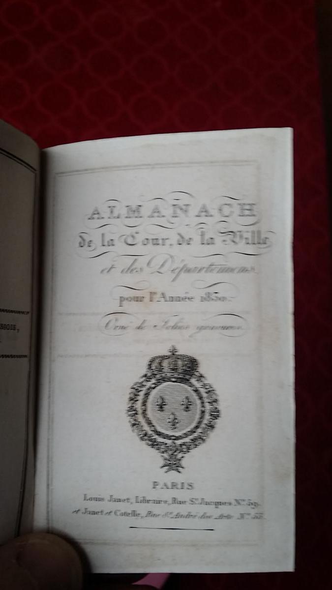 ALMANACH DE LA COUR  1830 ÉPOQUE CHARLES X royal