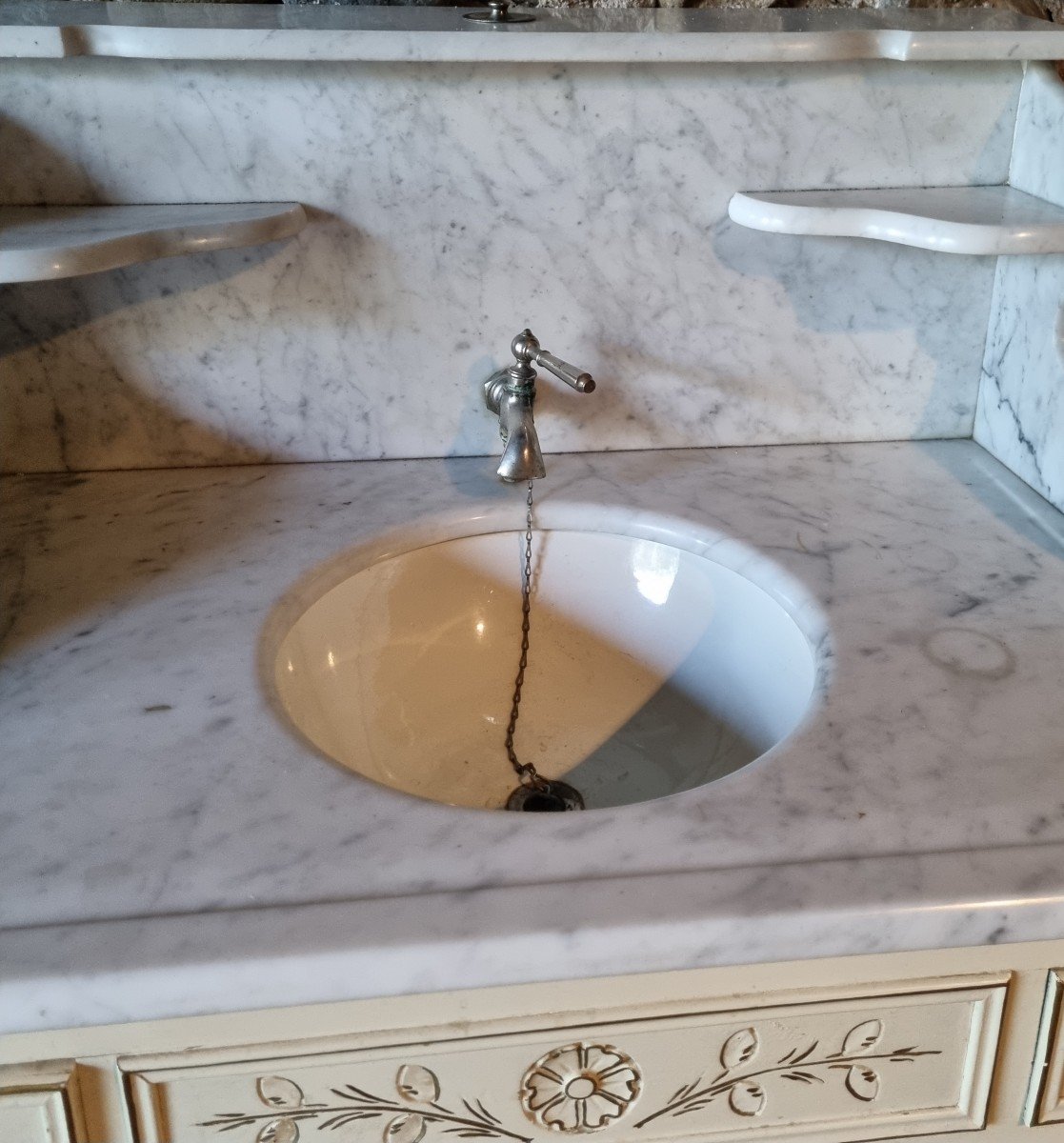 Marble Washbasin Cabinet Circa 1900-photo-3