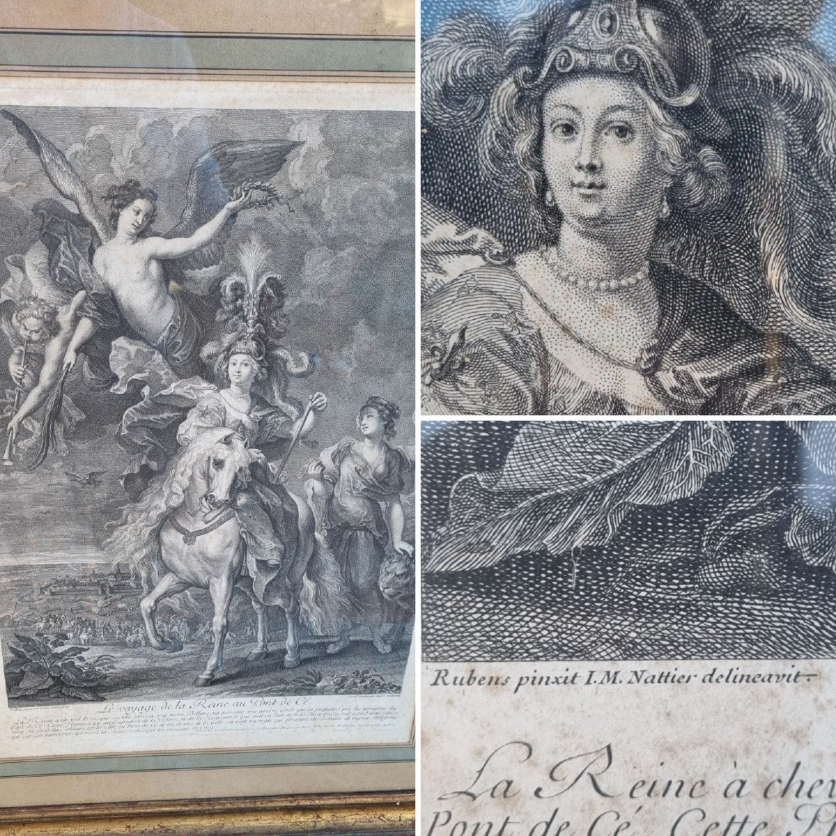 MARIE DE MEDICIS REINE DE FRANCE REGENTE RUBENS NATTIER SIMONNEAU GRAVURE AU BURIN.XVIIIe