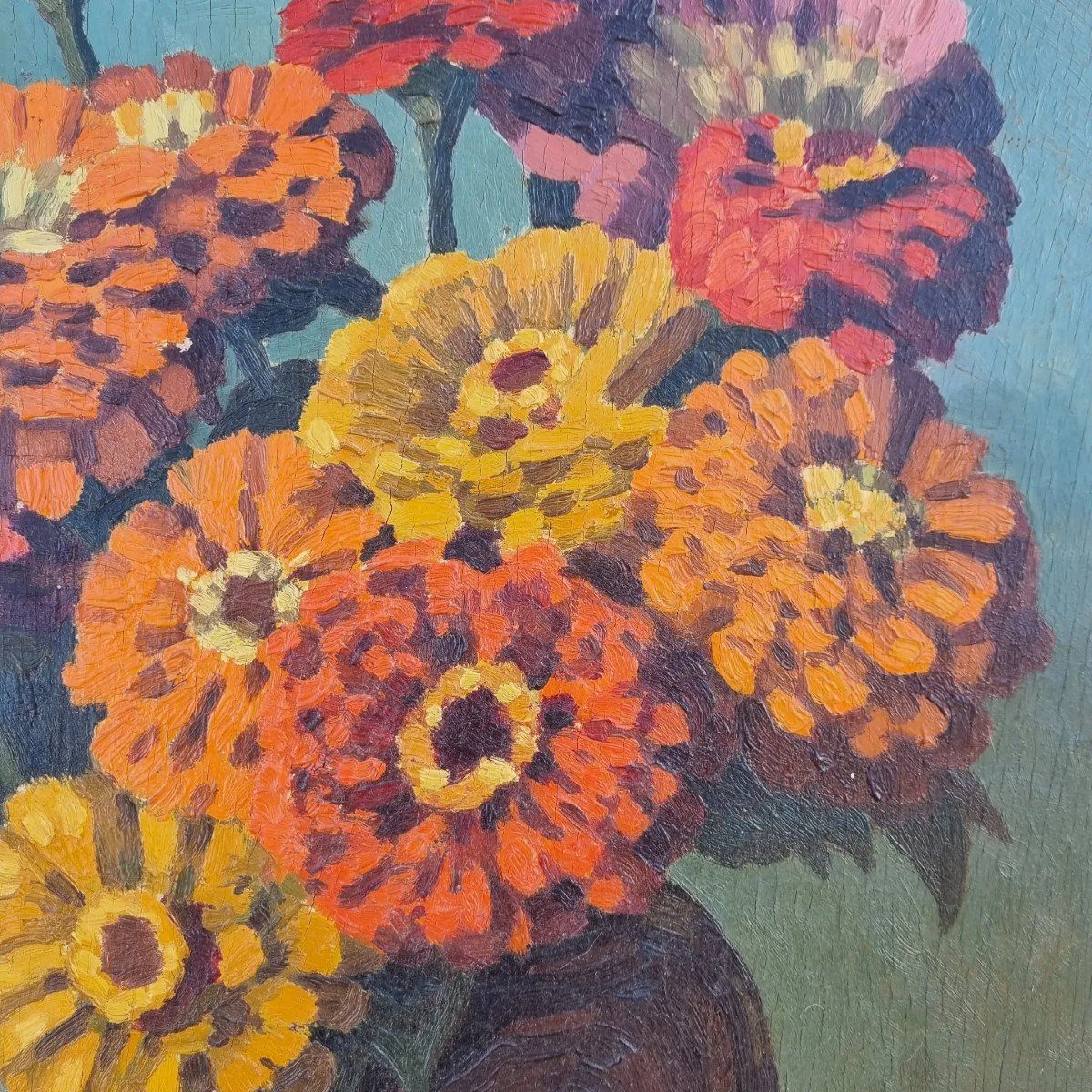 Still Life Bouquet Of Flowers Circa 1950-photo-4