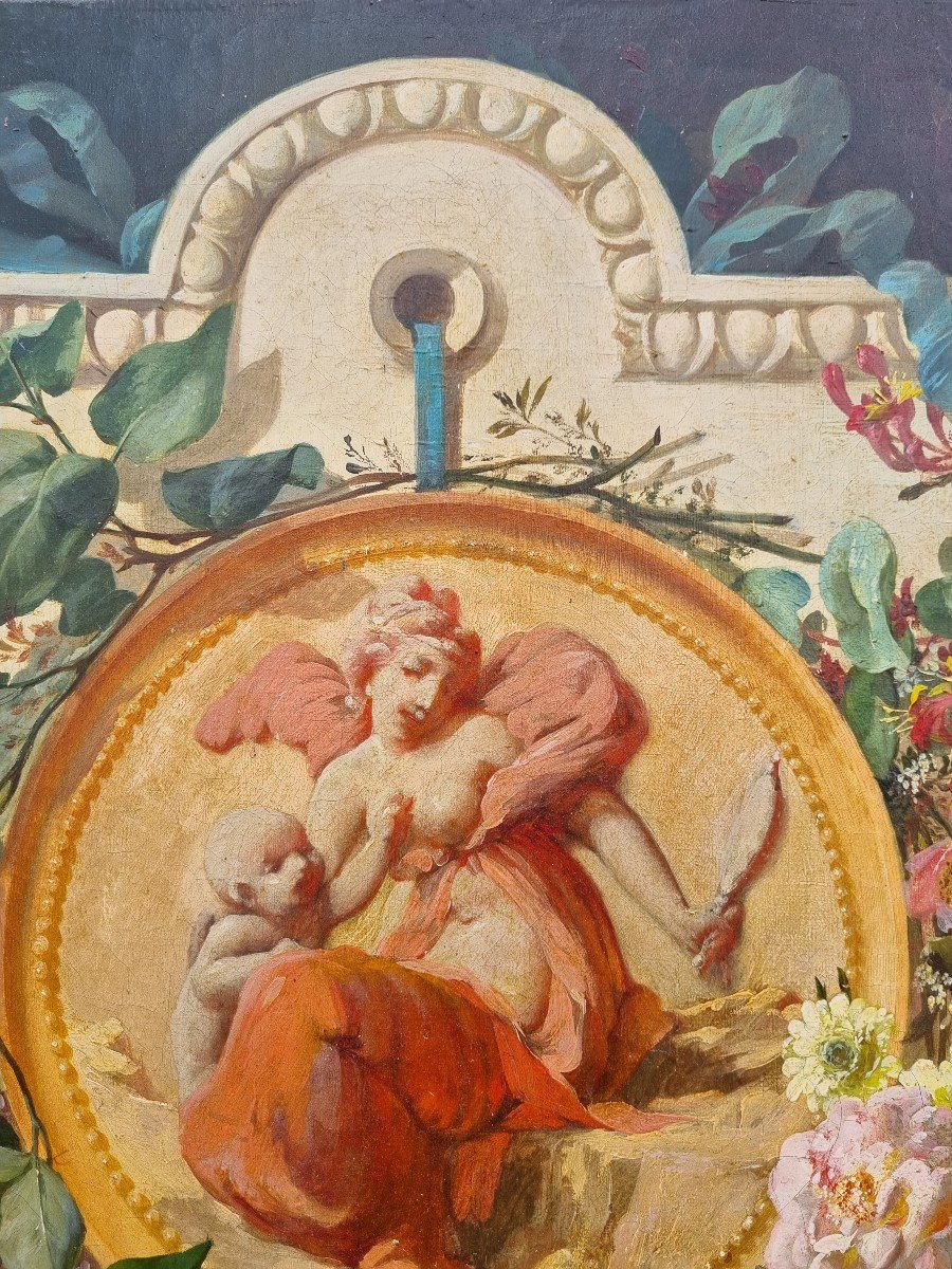 HUILE SUR TOILE NATURE MORTE A L AMITIE VERS 1860-photo-6