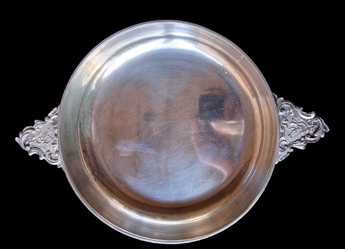 ÉCUELLE EN ARGENT MASSIF COURONNE PRINCIÈRE SAINT EMPIRE ALLEMAGNE  ARMOIRIES BOUILLON-photo-3