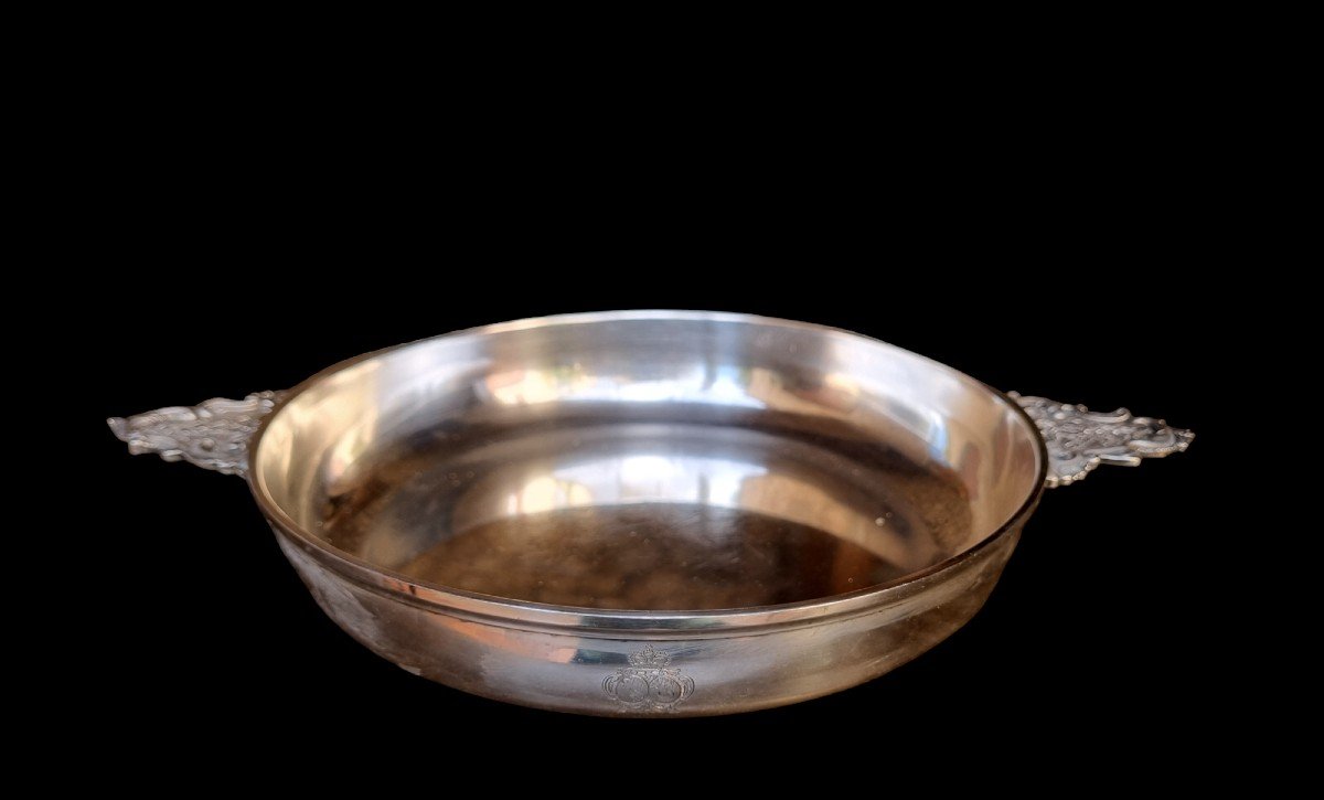 ÉCUELLE EN ARGENT MASSIF COURONNE PRINCIÈRE SAINT EMPIRE ALLEMAGNE  ARMOIRIES BOUILLON-photo-4