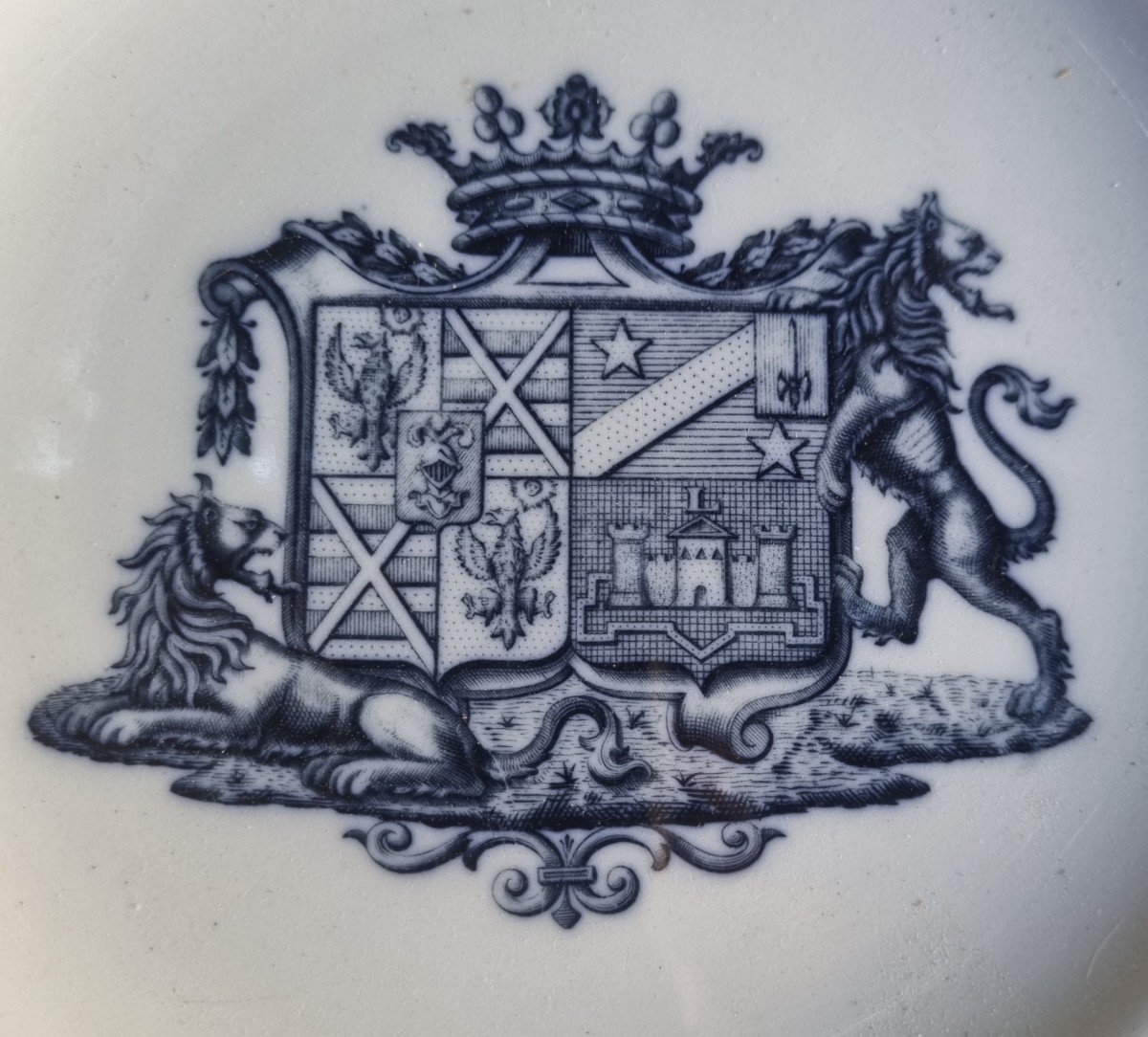 Plat A Gateaux Armoiries Couronne de Marquis XIXe-photo-3