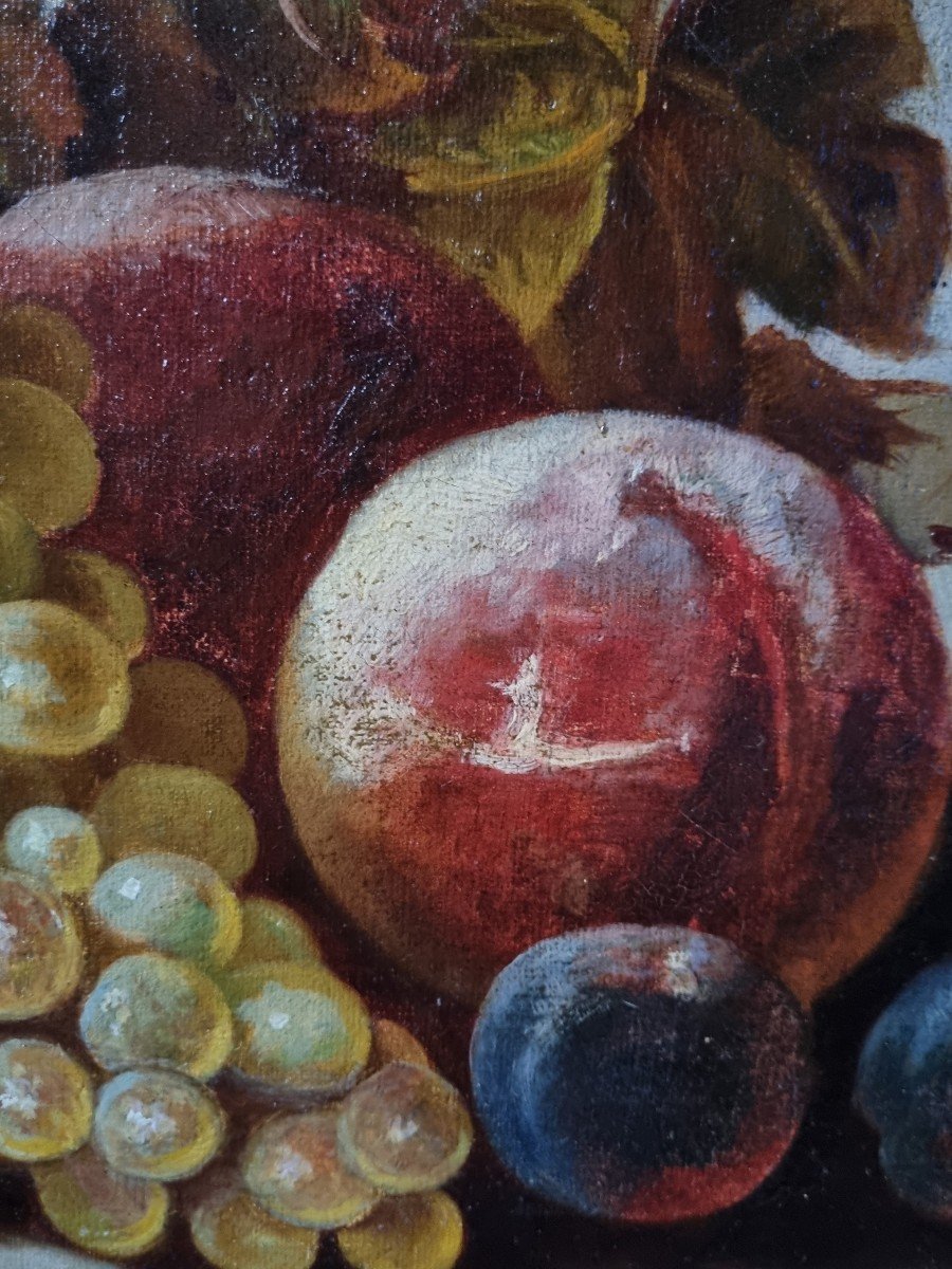 NATURE MORTE AUX FRUITS HUILE SUR TOILE EPOQUE XIXe-photo-3