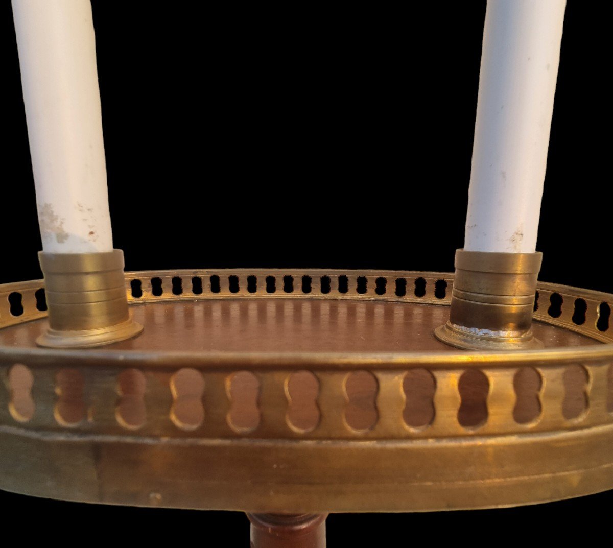 Silent Servant Reader Pedestal End Of Sofas Louis XVI Style Speckled Mahogany-photo-2