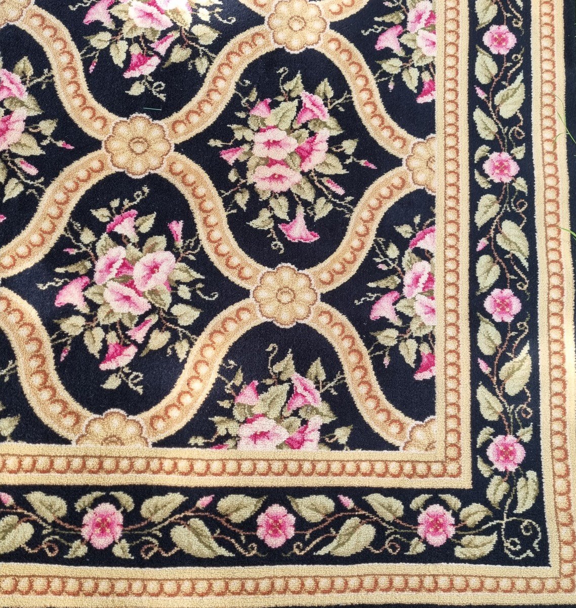 Wool Carpet Napoleon III Style Type Braquenié Or Real Fabrica De Tapices-photo-1