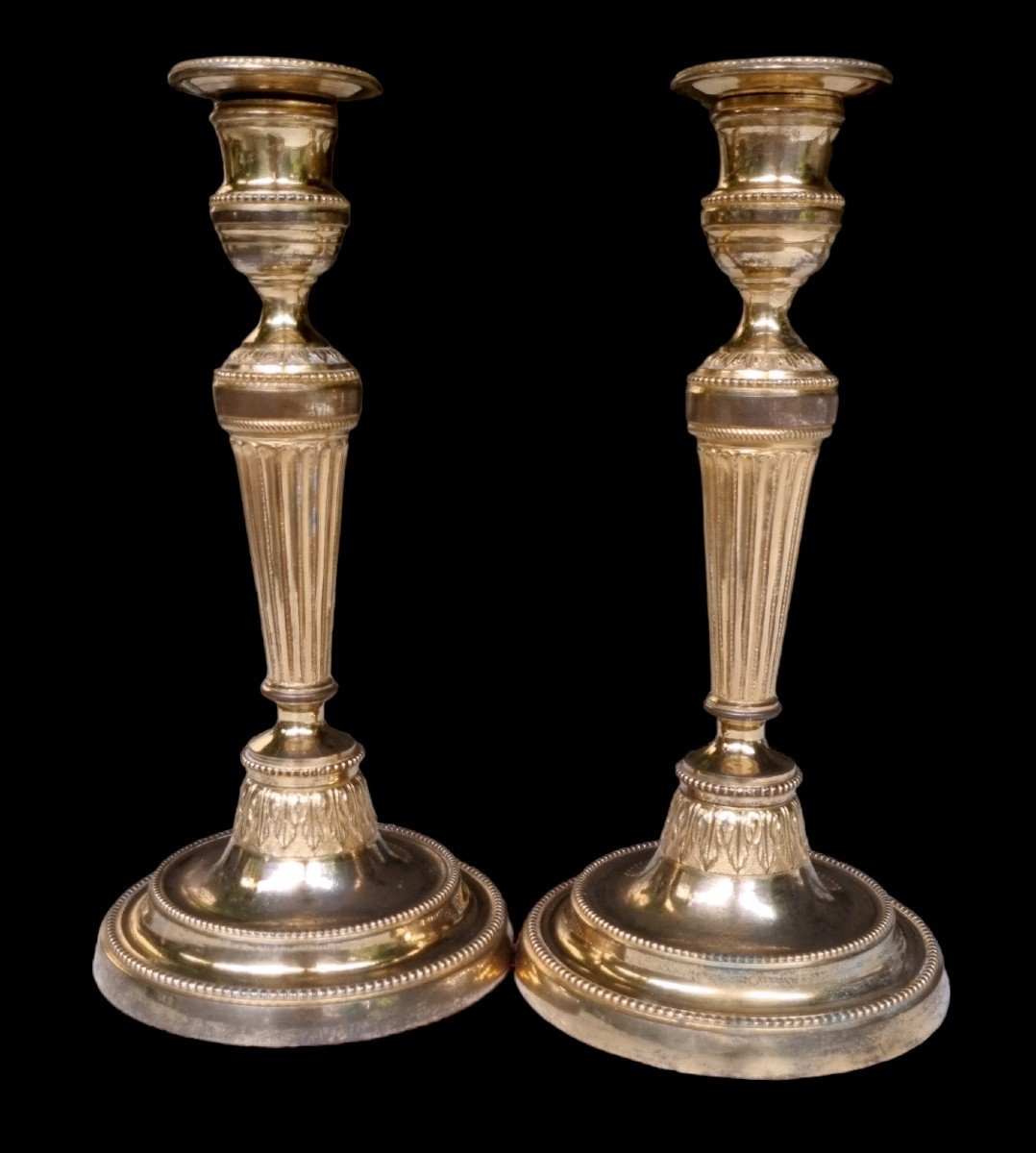 Candlestick Candlesticks In Gilt Bronze 18th Century Louis XVI