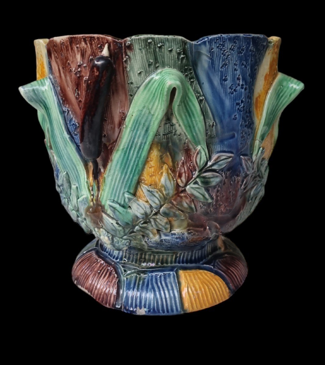 Thomas Sergent BARBOTINE CACHE-POT FIN XIXE NAPOLÉON III ART NOUVEAU