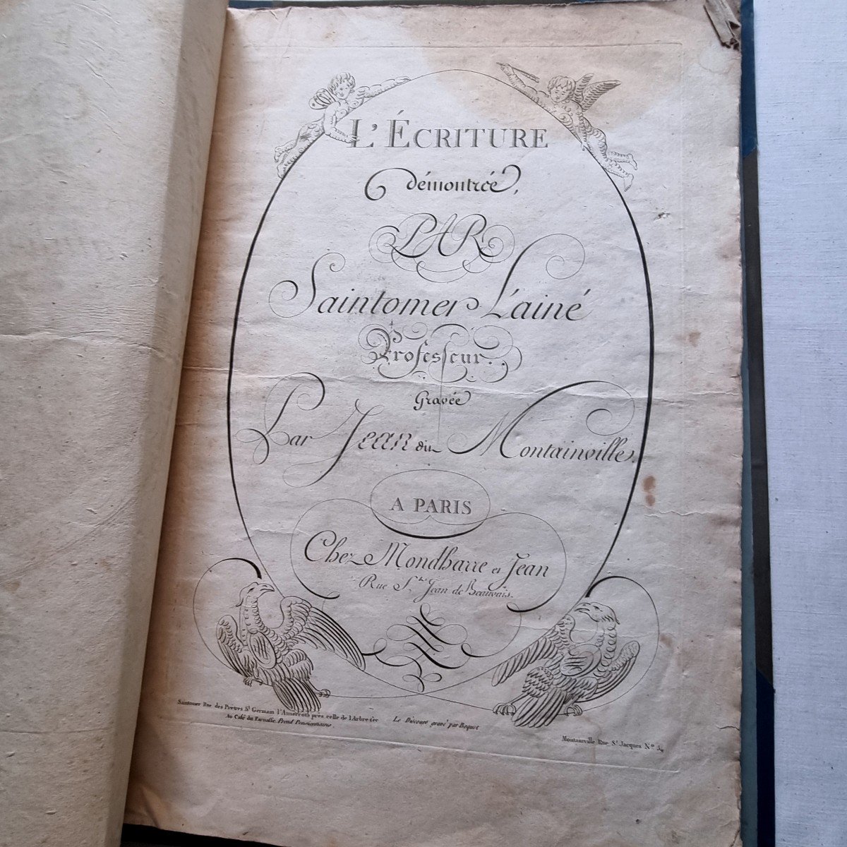 CALLIGRAPHIE- SAINTOMER L'aîné-  L'ÉCRITURE DÉMONTRÉE 1789 / 1790 RARE CALLIGRAPHIE XVIIIe-photo-3