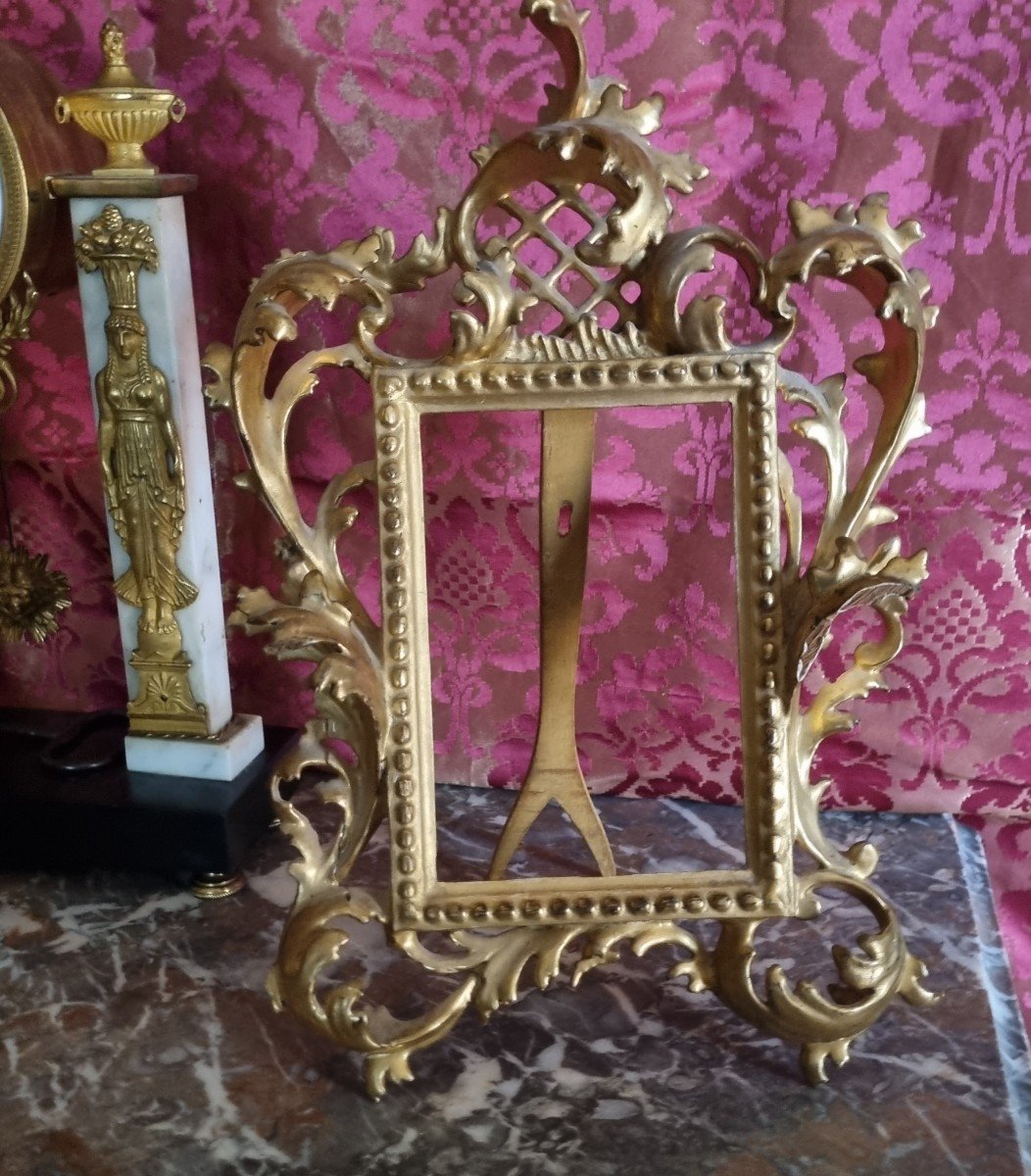 Small Baroque Frame Golden Wood Photo Holder Photo Holder-photo-3