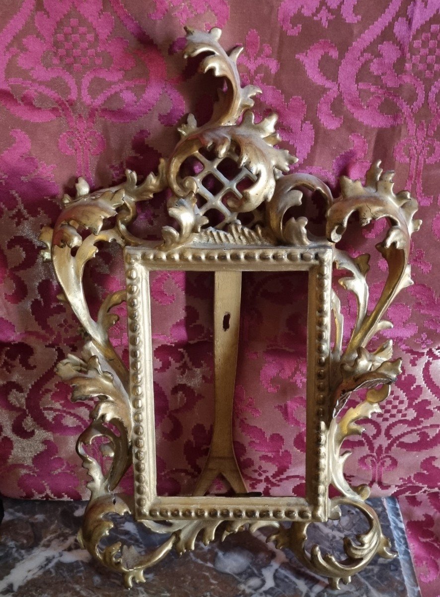 Small Baroque Frame Golden Wood Photo Holder Photo Holder