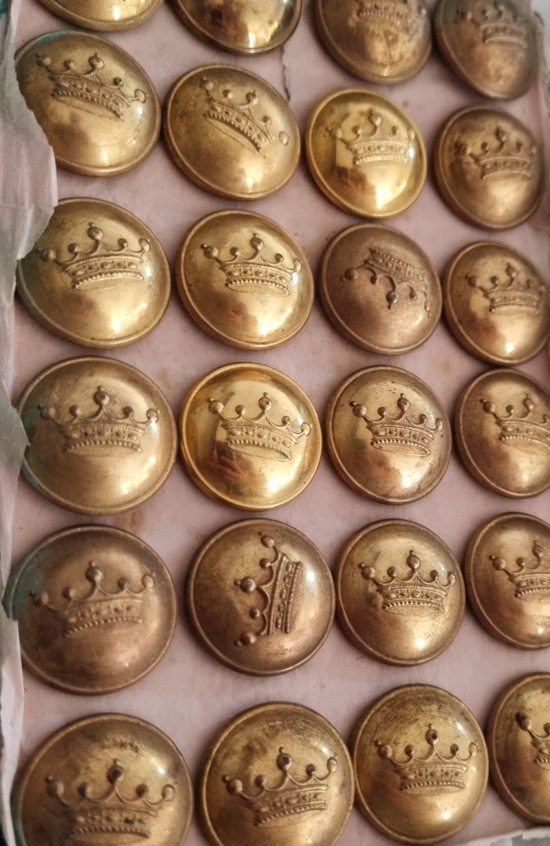 24 BOUTONS DE LIVRÉE COURONNE VICOMTE FIN XIXe-photo-2