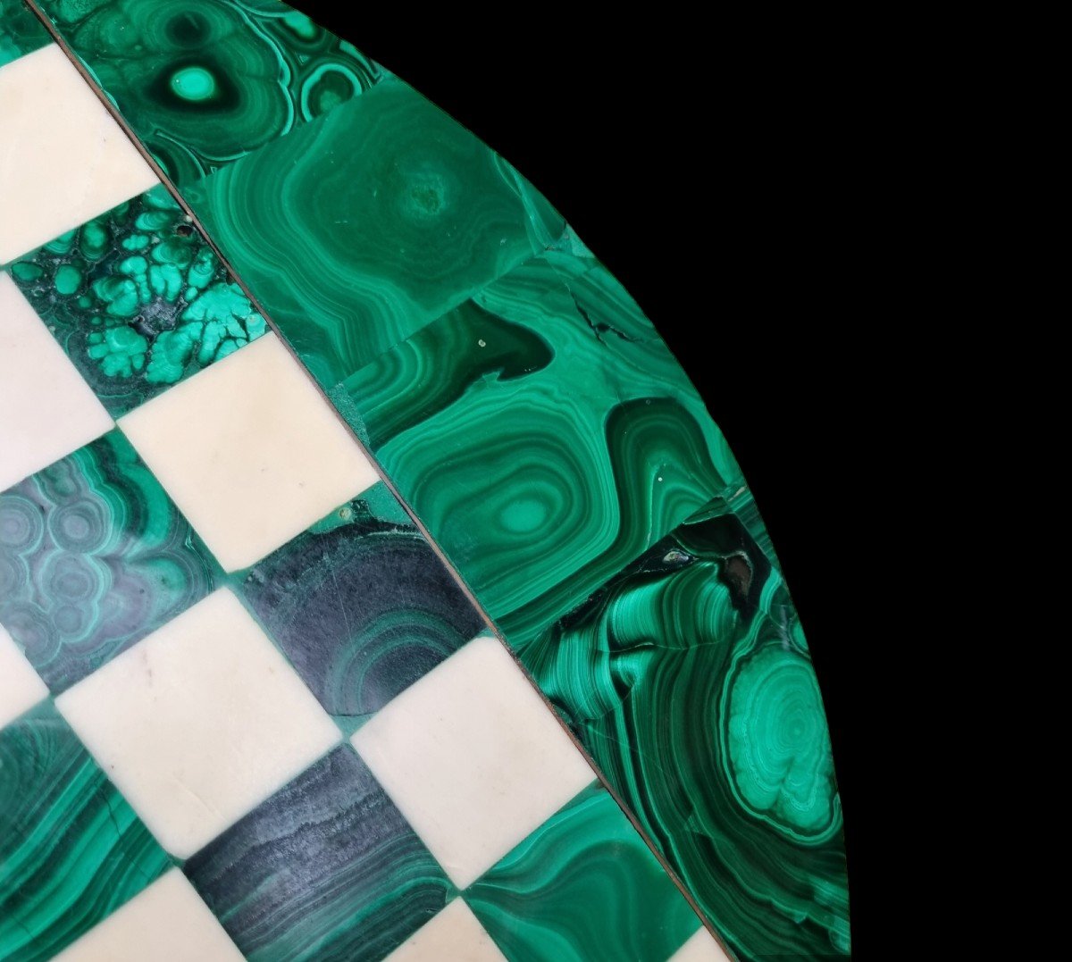 ECHIQUIER EN MALACHITE 31,5 CM -photo-4
