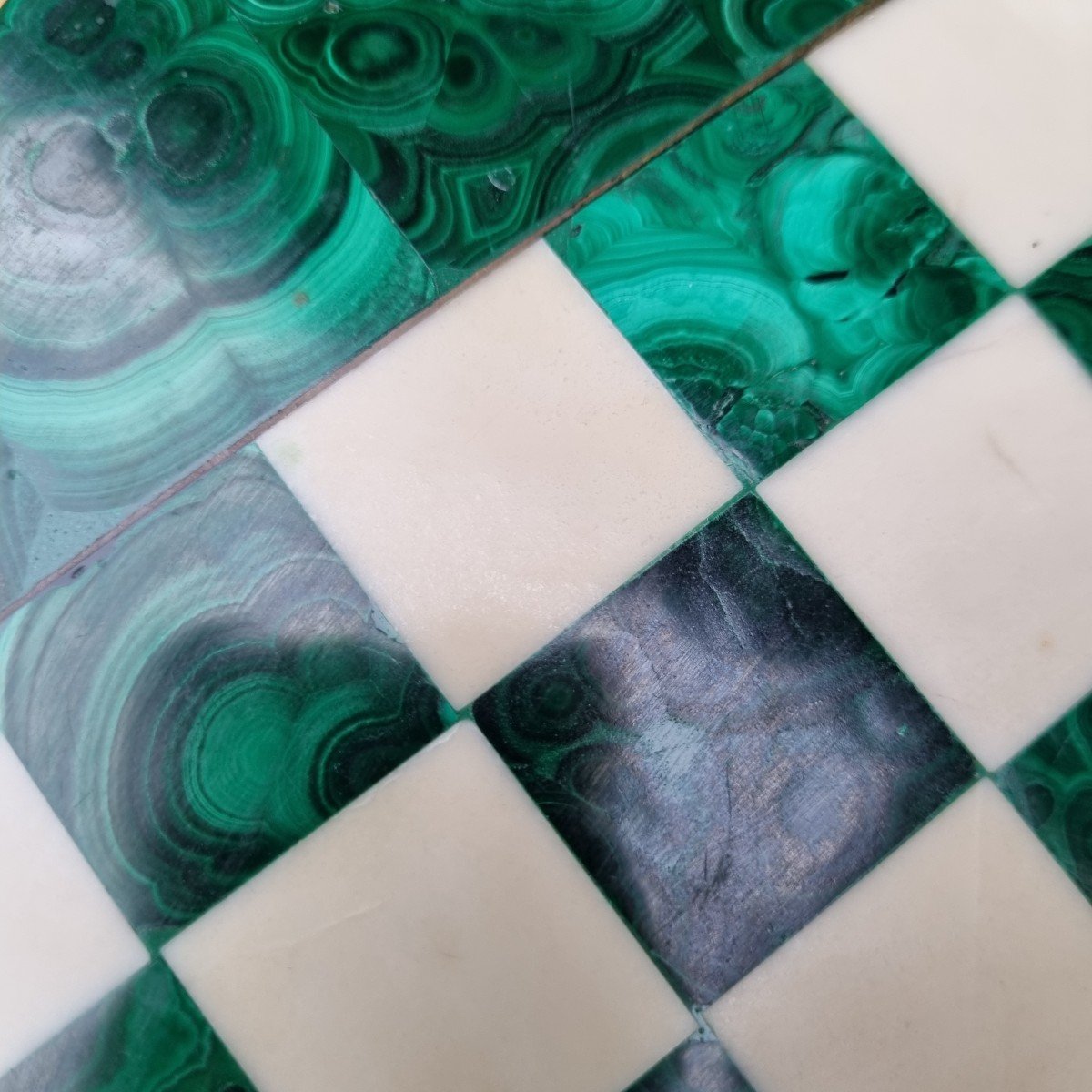 ECHIQUIER EN MALACHITE 31,5 CM -photo-3