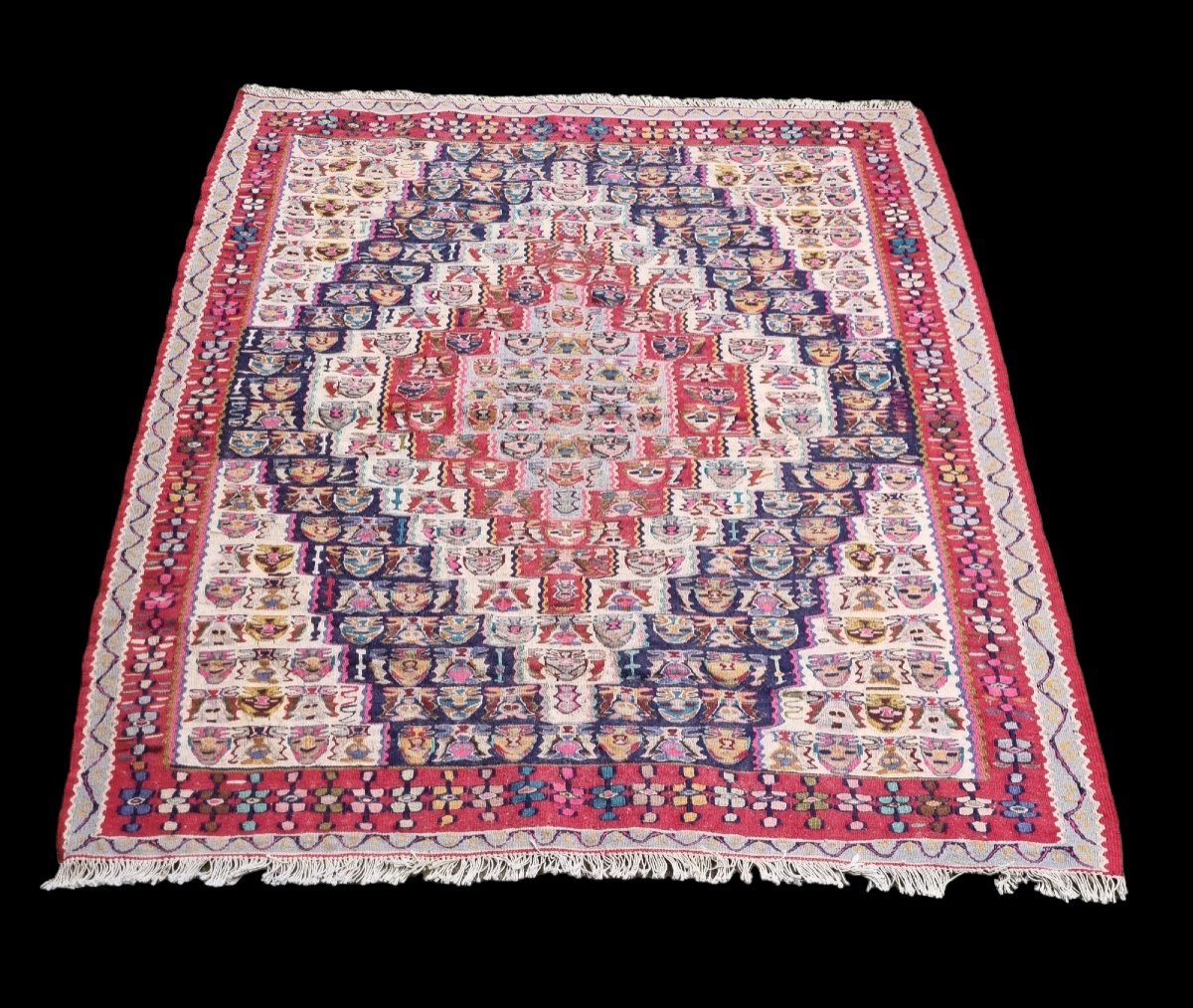 Kilim Senneh Iran Persian Carpet 128 X150-photo-2