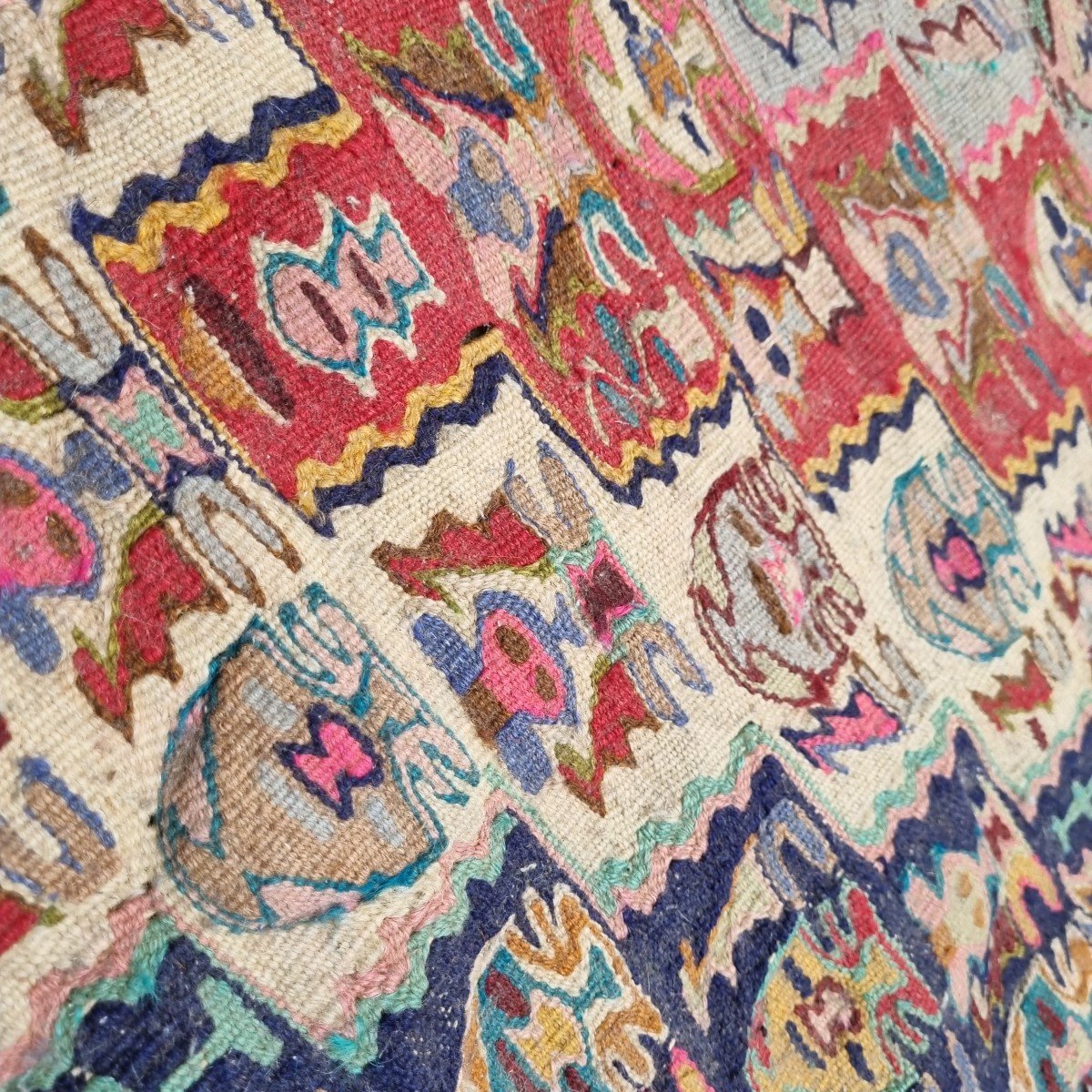 Kilim Senneh Iran Persian Carpet 128 X150-photo-3