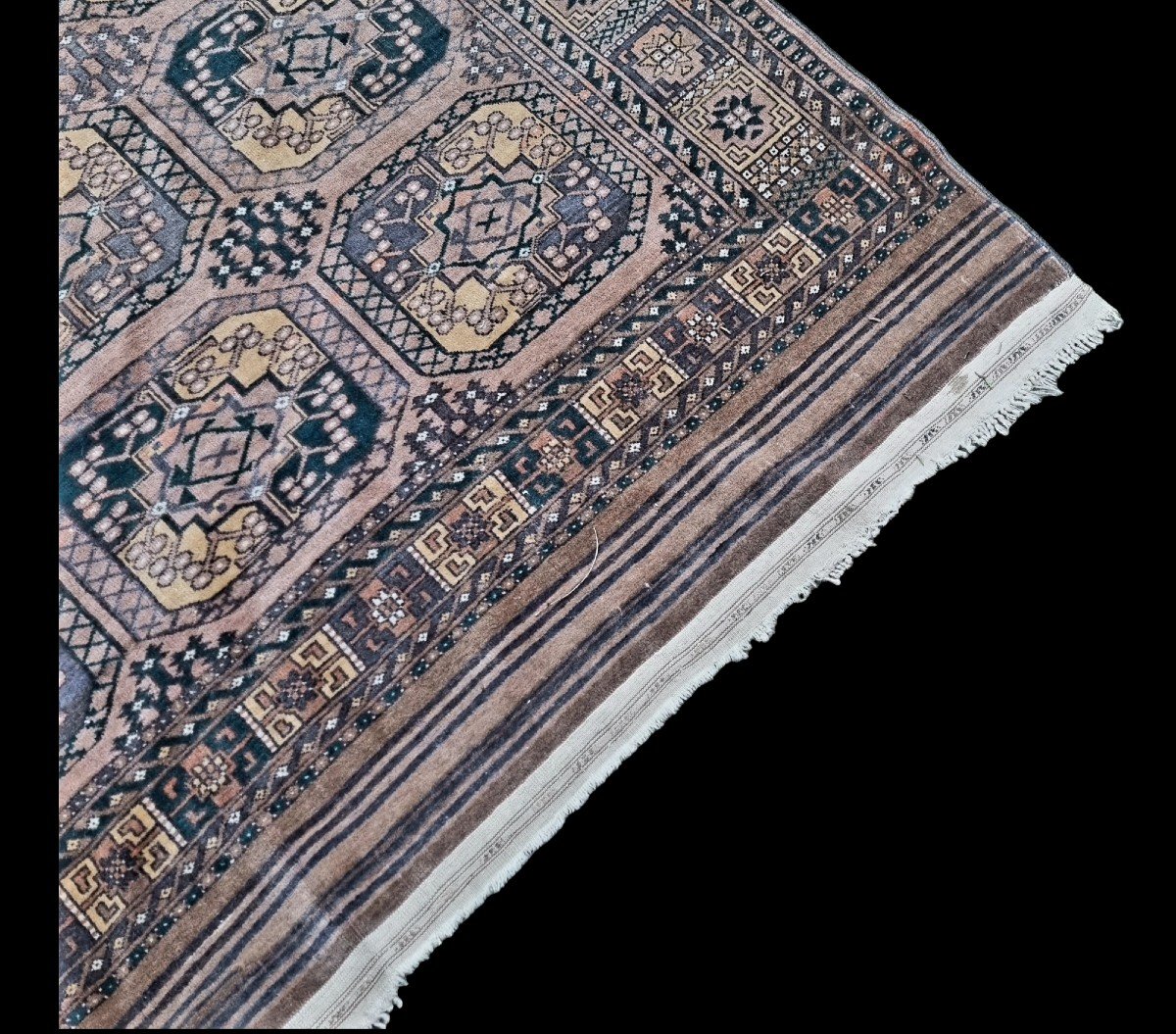 TAPIS BOUKHARA TURKMENE 250 X 160 CM FAIT MAIN D ORIENT-photo-3
