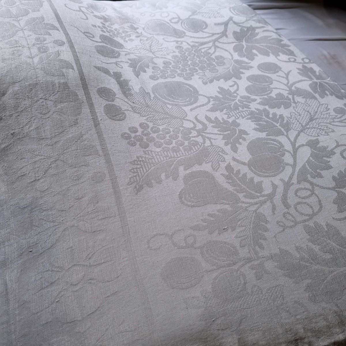 Large Tablecloth Service 400x225 And 8 Napkins Superb Napoleon III Linen Yarn-photo-4