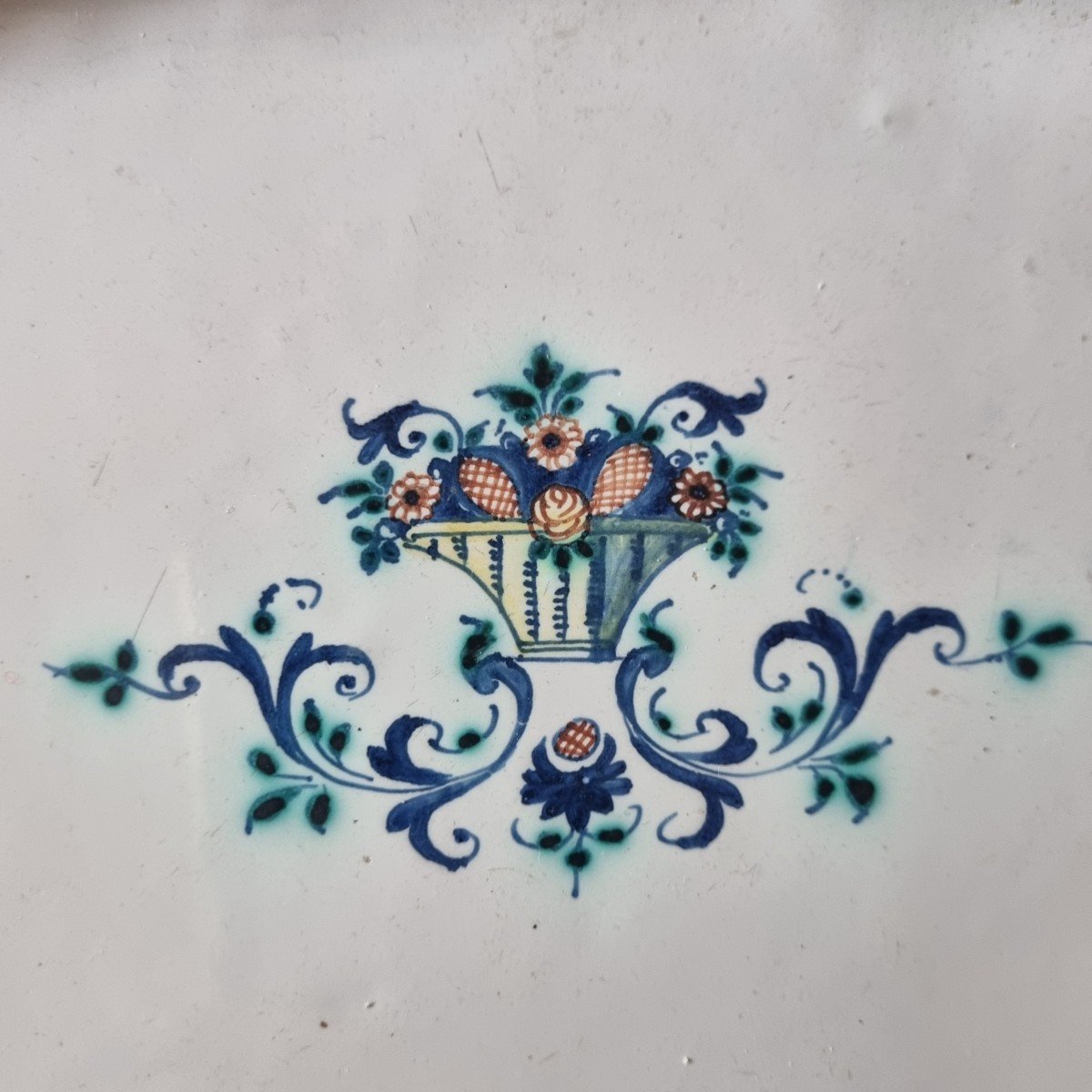 PLAT EN FAIENCE DE ROUEN ÉPOQUE XVIIIe LOUIS XV-photo-4