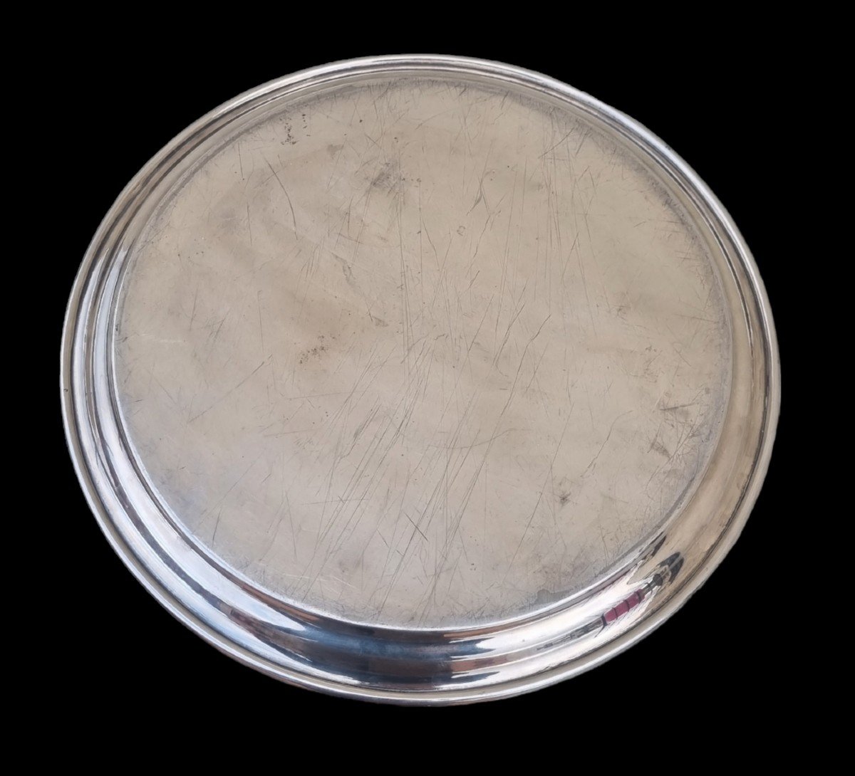 Round Silver Metal Tray Krupp Berndorf 19th-photo-3