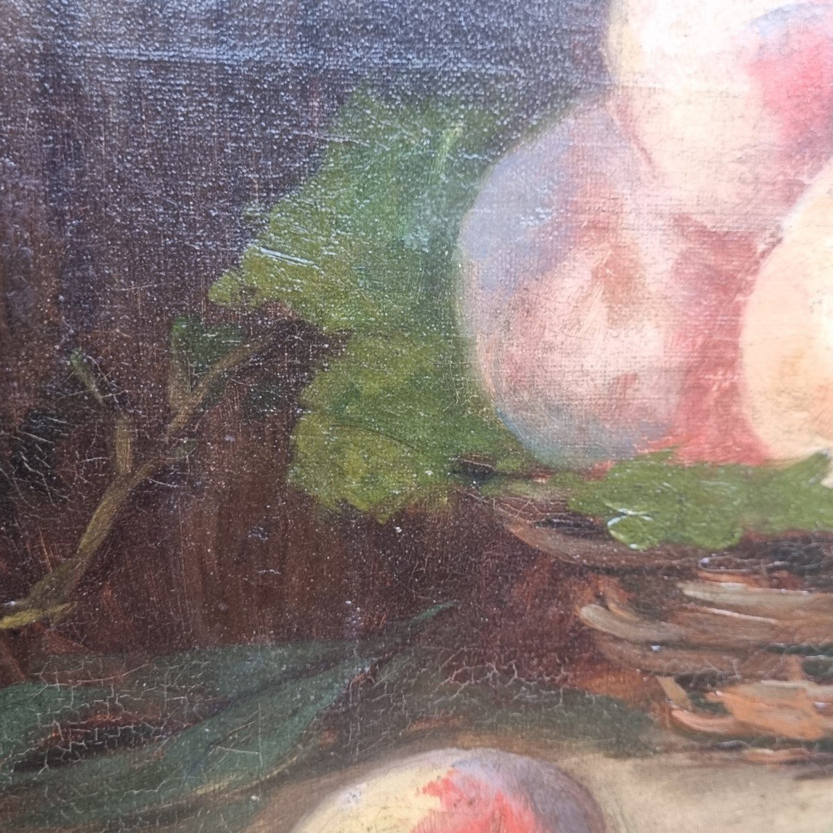 Brunel De Neuville Oil On Canvas Still Life With Fruits-photo-1