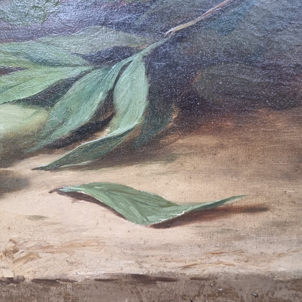 Brunel De Neuville Oil On Canvas Still Life With Fruits-photo-4