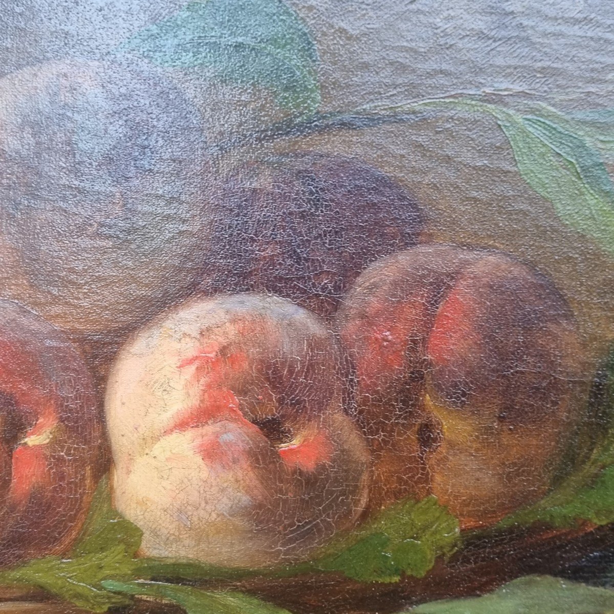 Brunel De Neuville Oil On Canvas Still Life With Fruits-photo-5
