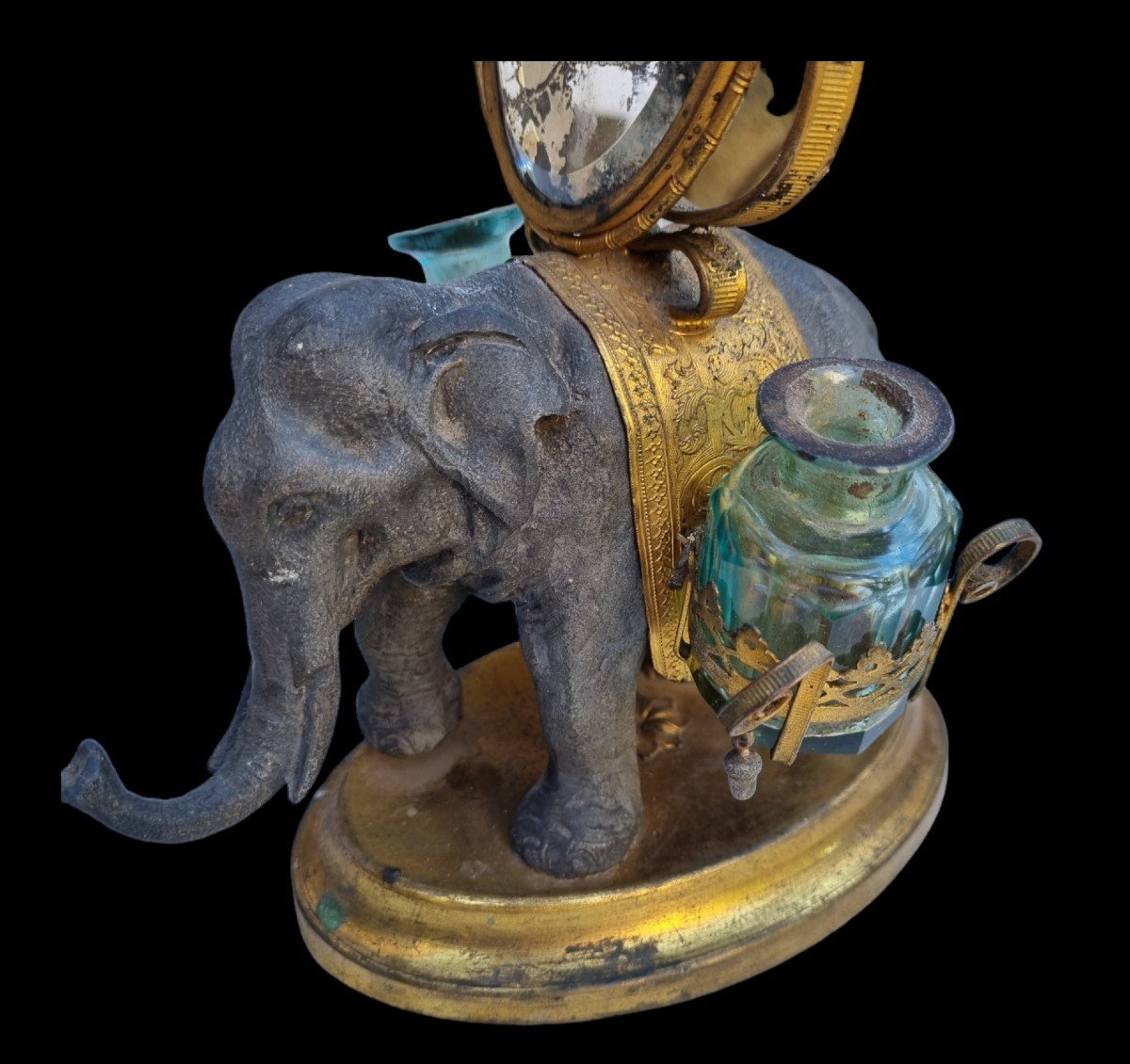 Perfume / Perfume Bottle Holder Elephant Napoleon III Period -photo-4