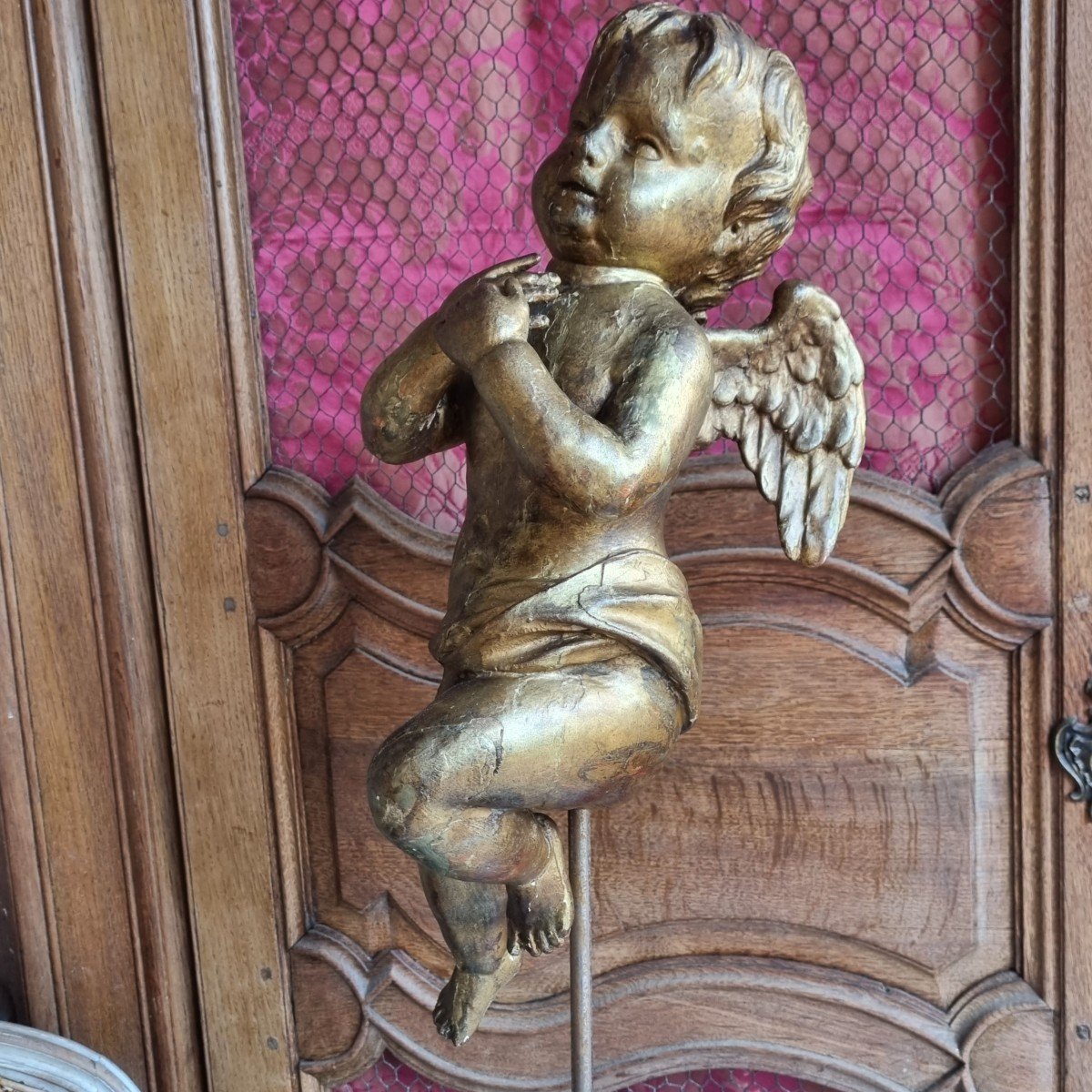 Angel In Carved Wood Putto Putti 18th Period 