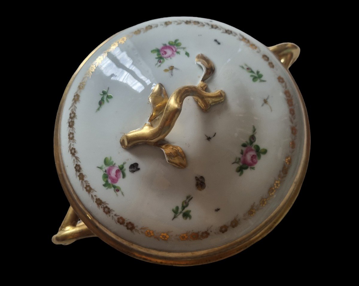 Porcelain Bouillon Bowl Made By Monsieur Clignancourt Louis XVI Paris Period -photo-4