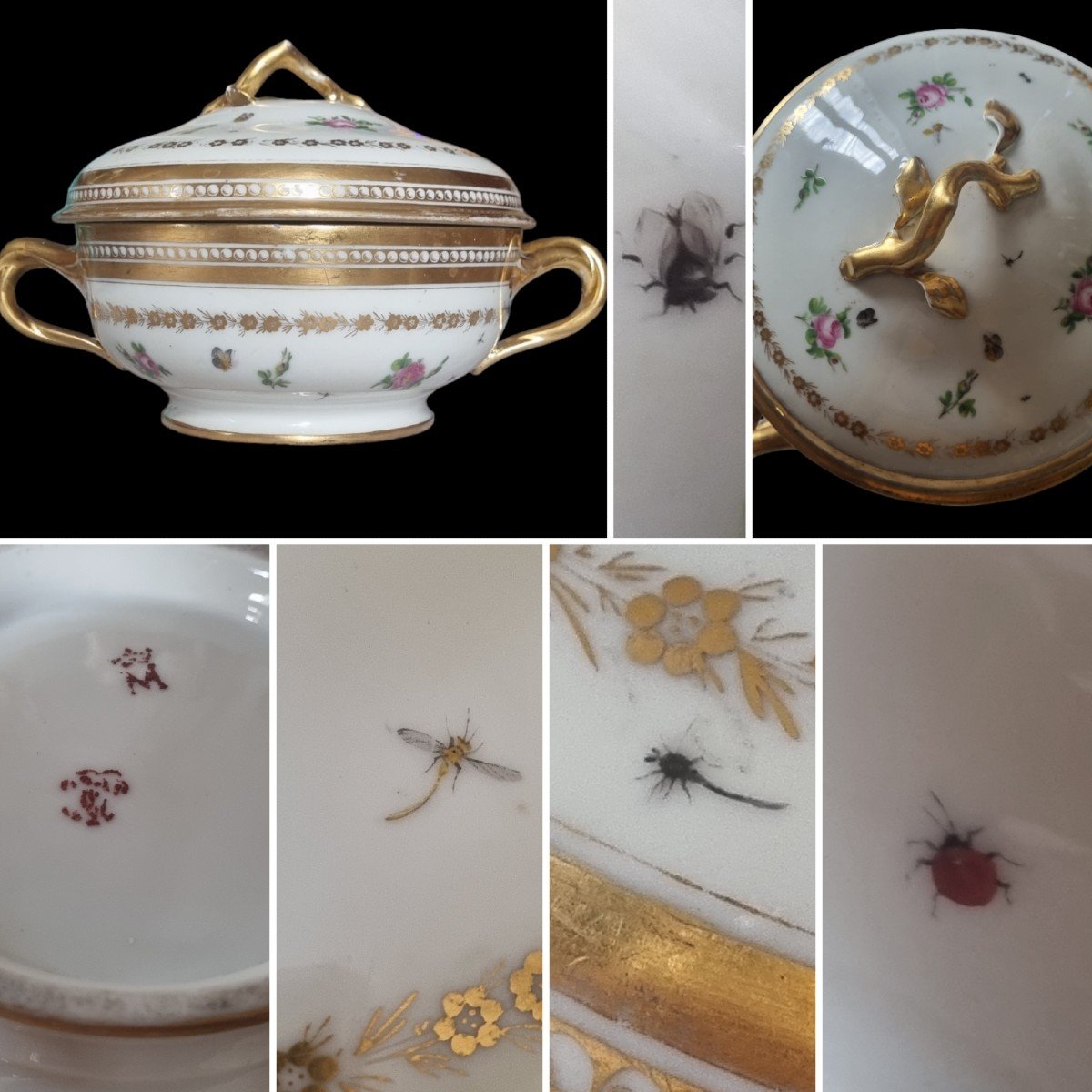 Porcelain Bouillon Bowl Made By Monsieur Clignancourt Louis XVI Paris Period 