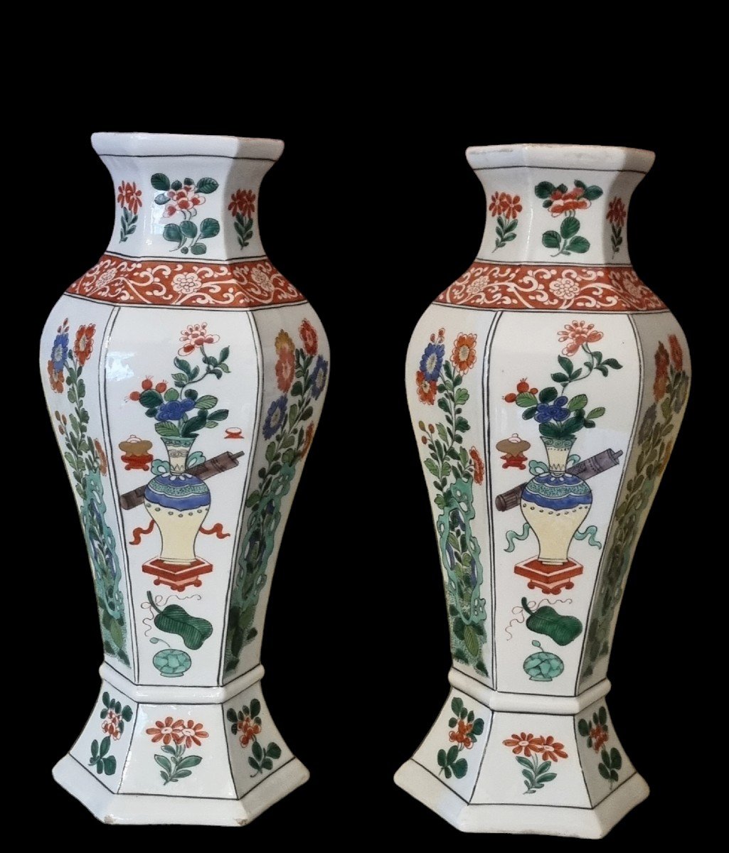 Samson Pair Of Porcelain Vases / Kianlong China -photo-2