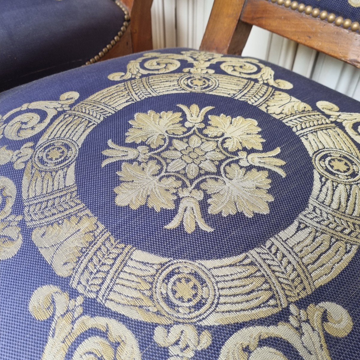 PAIRE DE FAUTEUILS D'APPARAT D'ÉPOQUE CONSULAT EN ACAJOU / EMPIRE -photo-6