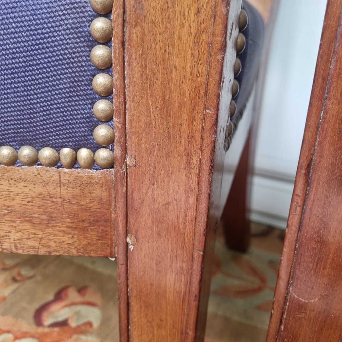 PAIRE DE FAUTEUILS D'APPARAT D'ÉPOQUE CONSULAT EN ACAJOU / EMPIRE -photo-7