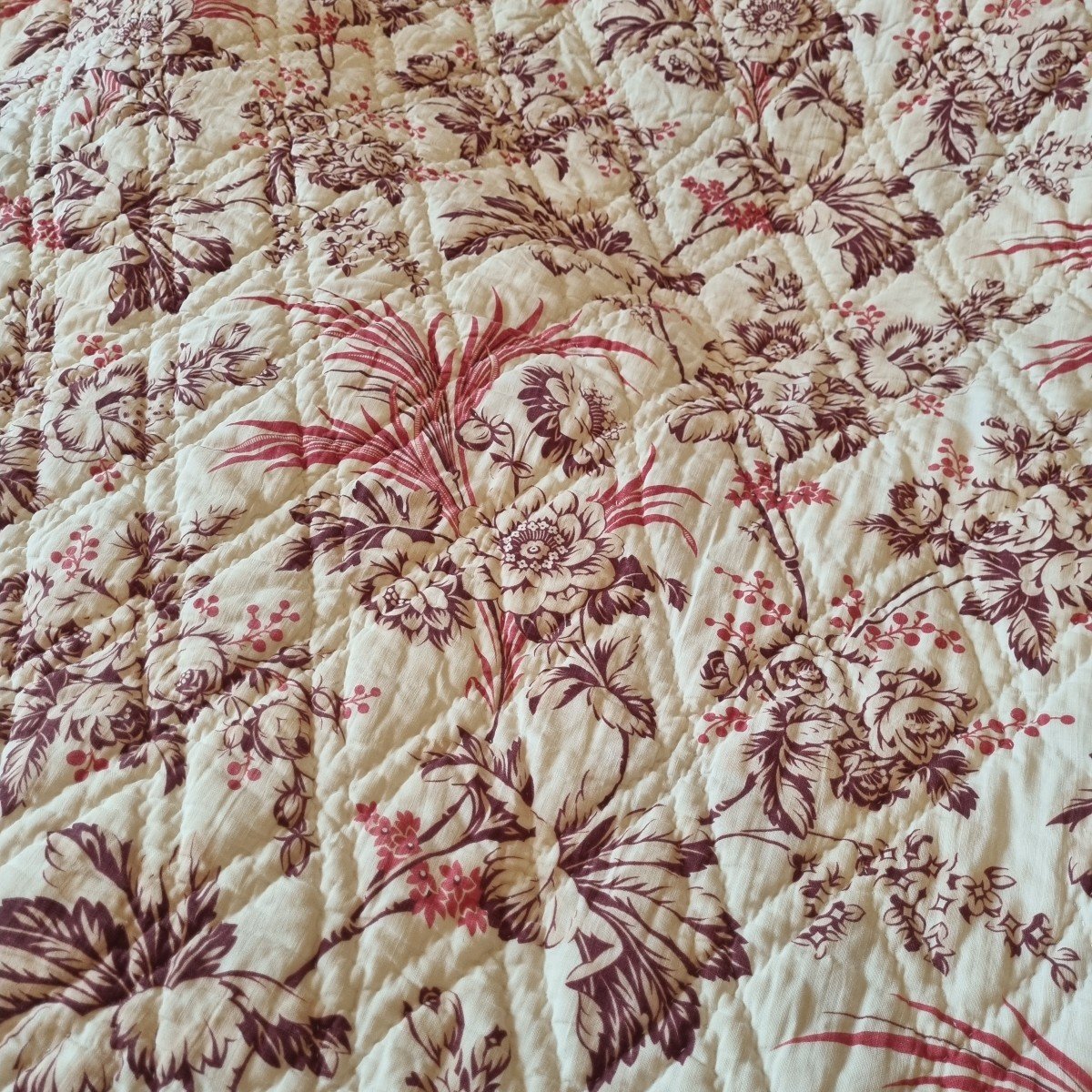 Large Boutis Quick Blanket Provence Languedoc Boutis Napoleon III Period -photo-3