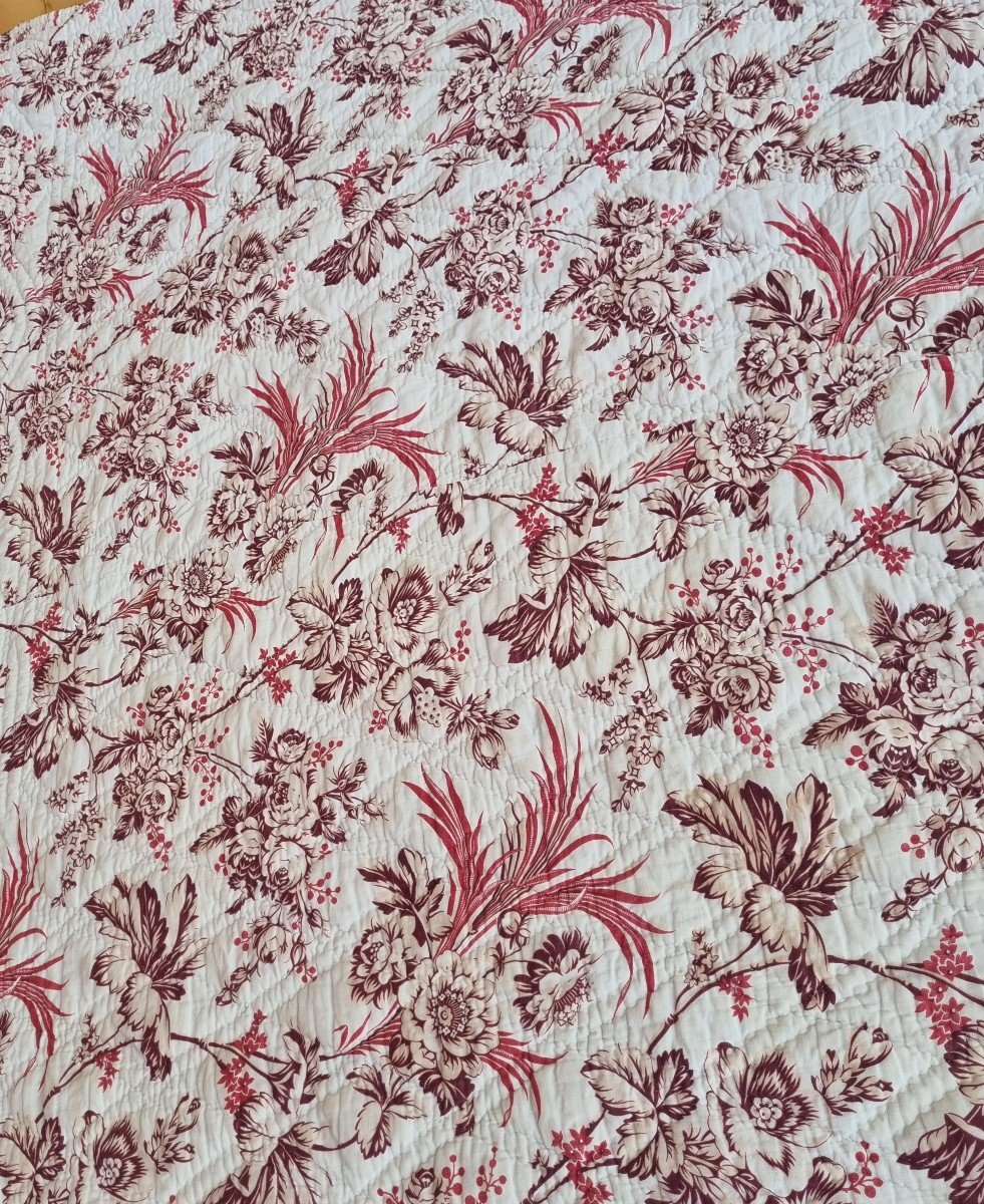 Large Boutis Quick Blanket Provence Languedoc Boutis Napoleon III Period -photo-2