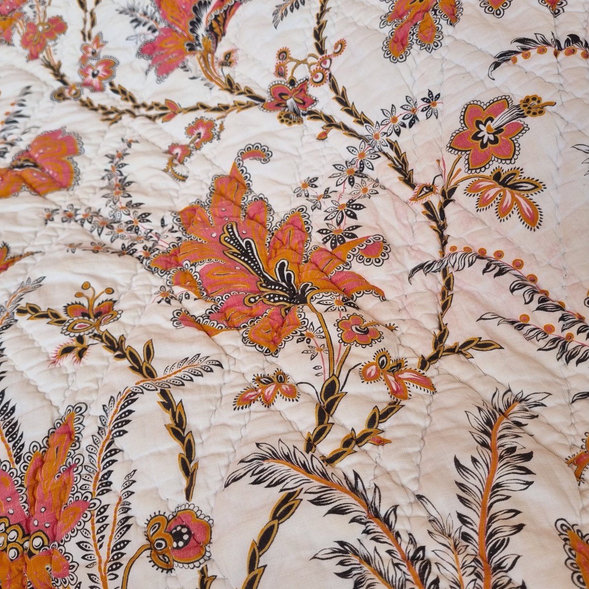 Large Boutis Quick Blanket Provence Languedoc Boutis Napoleon III Period -photo-3