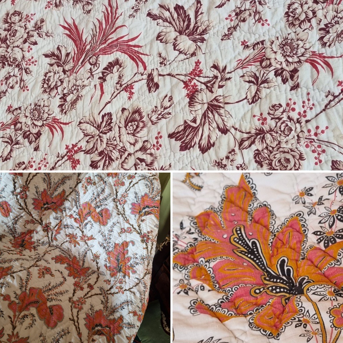 Large Boutis Quick Blanket Provence Languedoc Boutis Napoleon III Period 