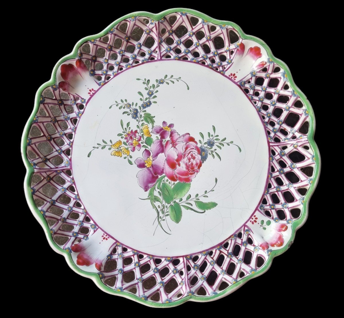 Small Open Earth Tray In Earthenware 18th Louis XV Period Strasbourg Hannong Niderviller 