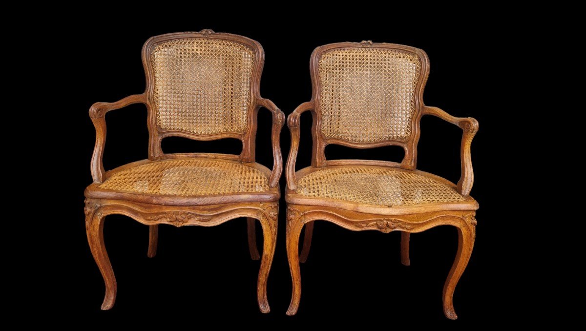 Pair Of Louis XV Armchairs Stamped Antoine Bonnemain Stamped Cannés-photo-4
