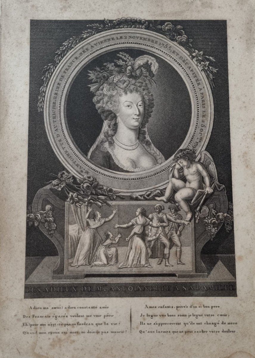 LOUIS XVI MARIE ANTOINETTE LES,ADIEUX RARES GRAVURES FIN XVIII DEBUT XIXe SOUVENIR ROYALISTES-photo-4