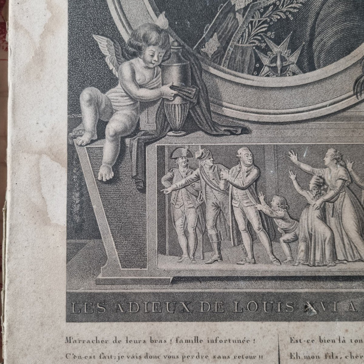 LOUIS XVI MARIE ANTOINETTE LES,ADIEUX RARES GRAVURES FIN XVIII DEBUT XIXe SOUVENIR ROYALISTES-photo-3