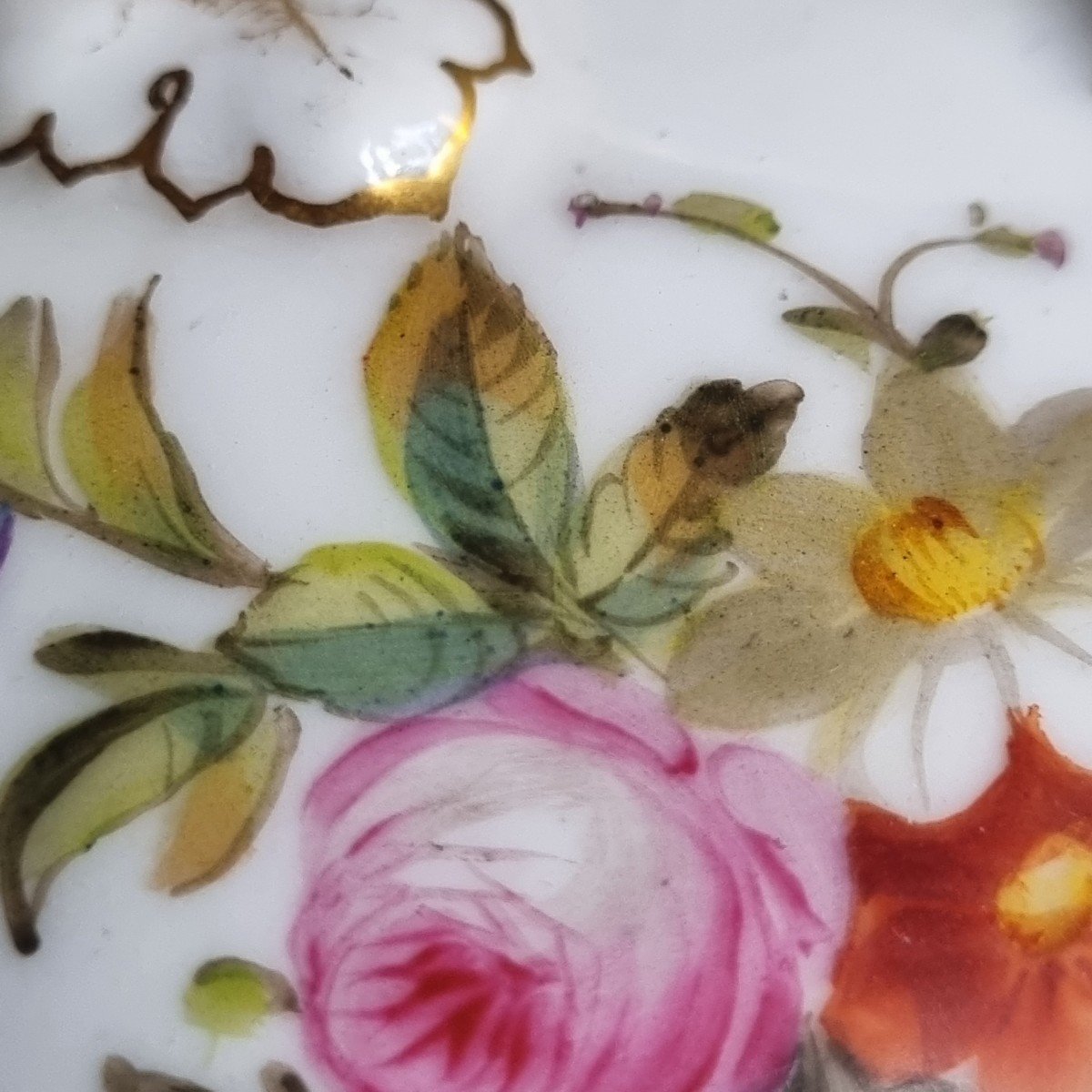 SUCRIER PORCELAINE DE PARIS PEINT A LA MAIN PARFAIT ETAT MILIEU XIXe-photo-7