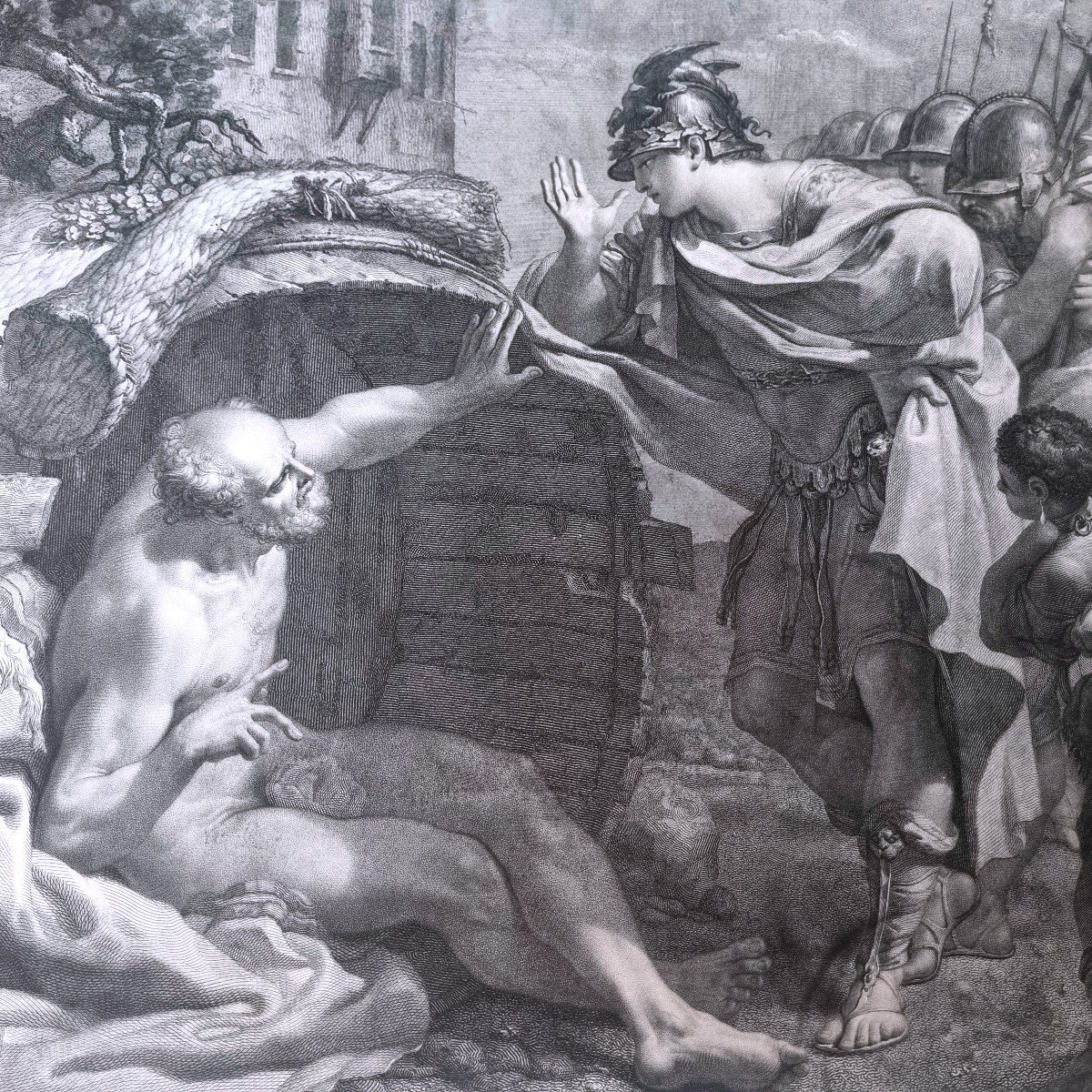 MAURO GANDOLFI - LA RENCONTRE DE DIOGENE ET ALEXANDRE GRANDE GRAVURE DE 1802-photo-4