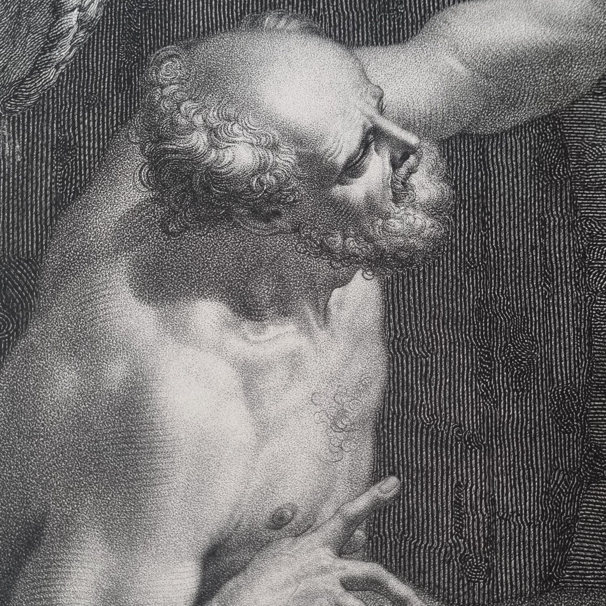 MAURO GANDOLFI - LA RENCONTRE DE DIOGENE ET ALEXANDRE GRANDE GRAVURE DE 1802-photo-3